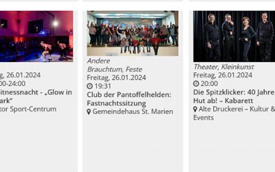 Veranstaltungen im neuen Gewand