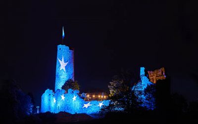 Europa-Sterne leuchten von der Windeck